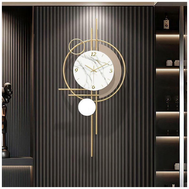 Grande horloge murale à piles sans tic-tac pour décoration de maison