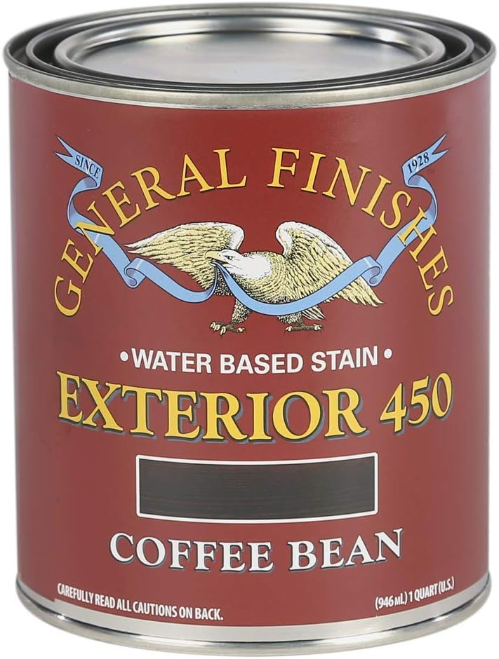 General Finishes Exterior 450 Water Based Wood Stain, 1 Quart, Chestnut