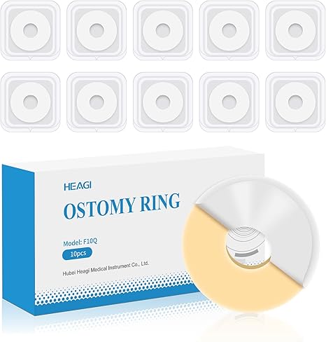 10 PCS Ostomy Barrier Rings, Ostomy Supplies, 2 mm Thickness Moldable Ostomy Rings Medical Grade Hydrocolloid Adhesive Barrier Rings Better Seal for Ostomy Bags (Box of 10)