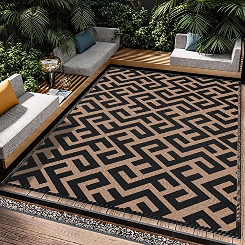Reversible Outdoor Rugs 5x8 ft for Patios Clearance, Waterproof Plastic Straw Rug Outdoor Carpet, Outside Indoor Outdoor Area Rug Mat for RV, Patio, Backyard, Deck, Picnic, Beach, Trailer, Camping