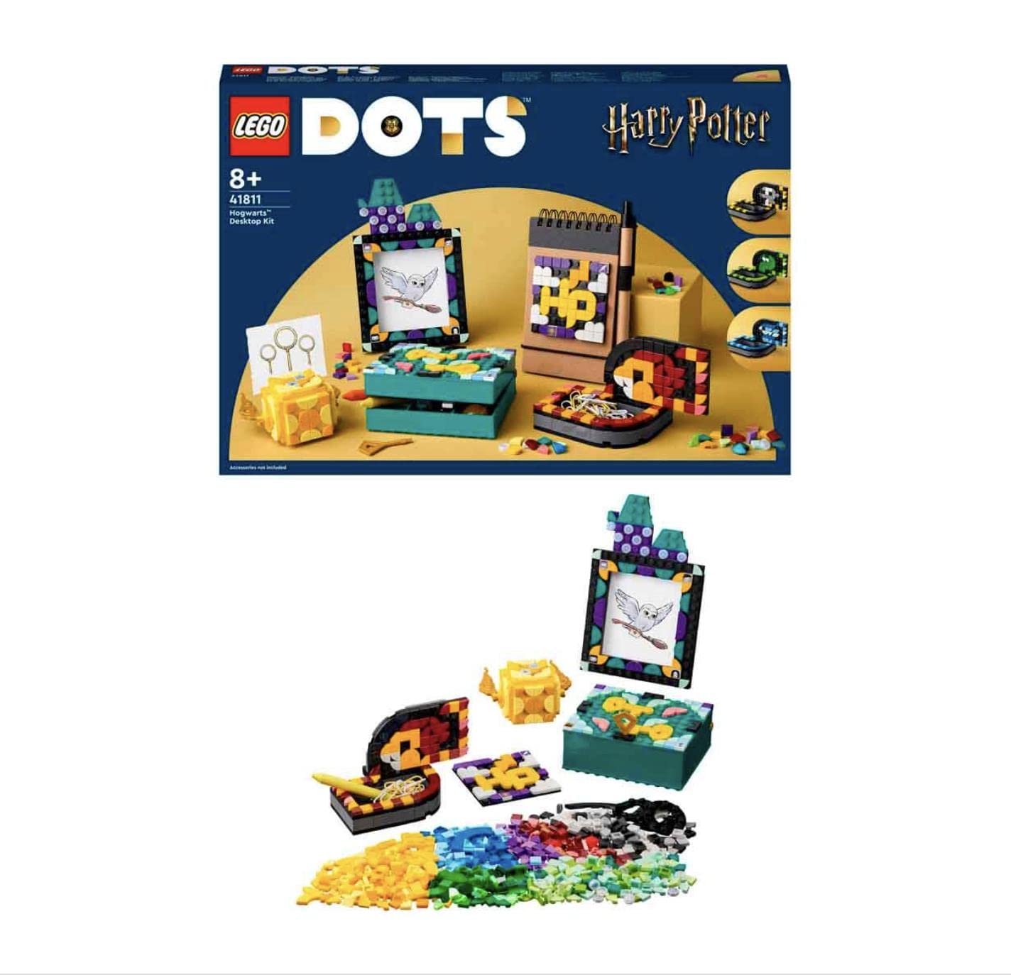LEGO DOTS Hogwarts Desktop Kit 41811 DIY Craft and Decoration Kit; Building Blocks Toy Set; Toys for Boys, Girls, and Kids (856 Pieces)