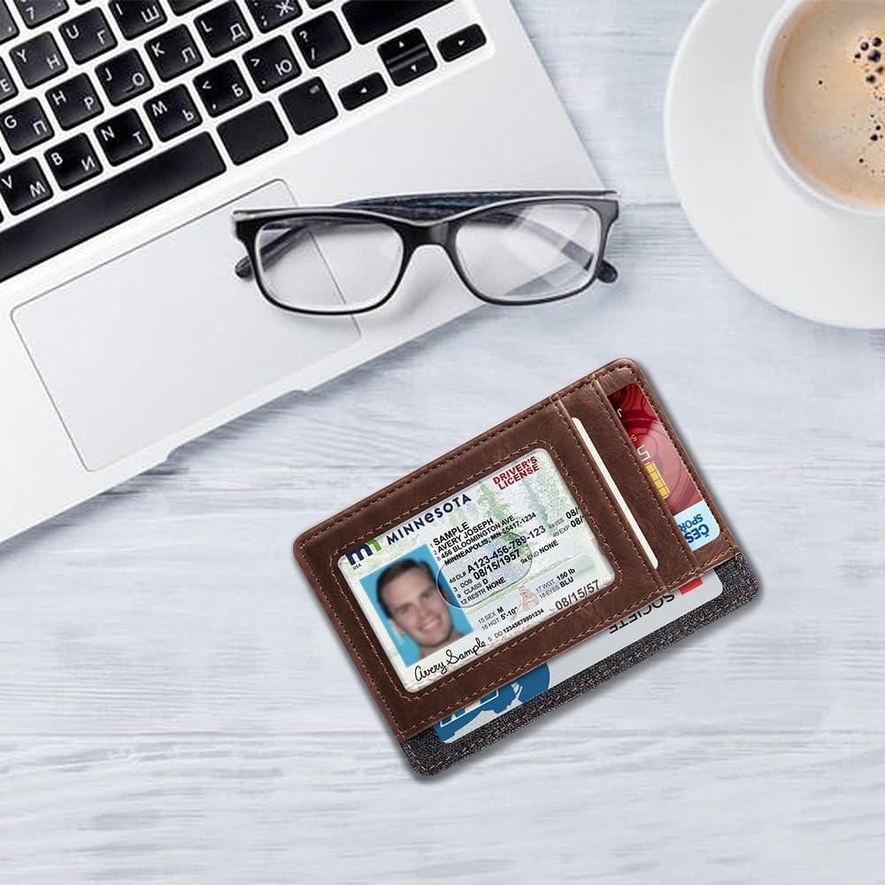 FINTIE Cartera Tarjetero con Bloque RFID Portatarjetas para Tarjetas de Crédito Identificación Cubierta Transparente