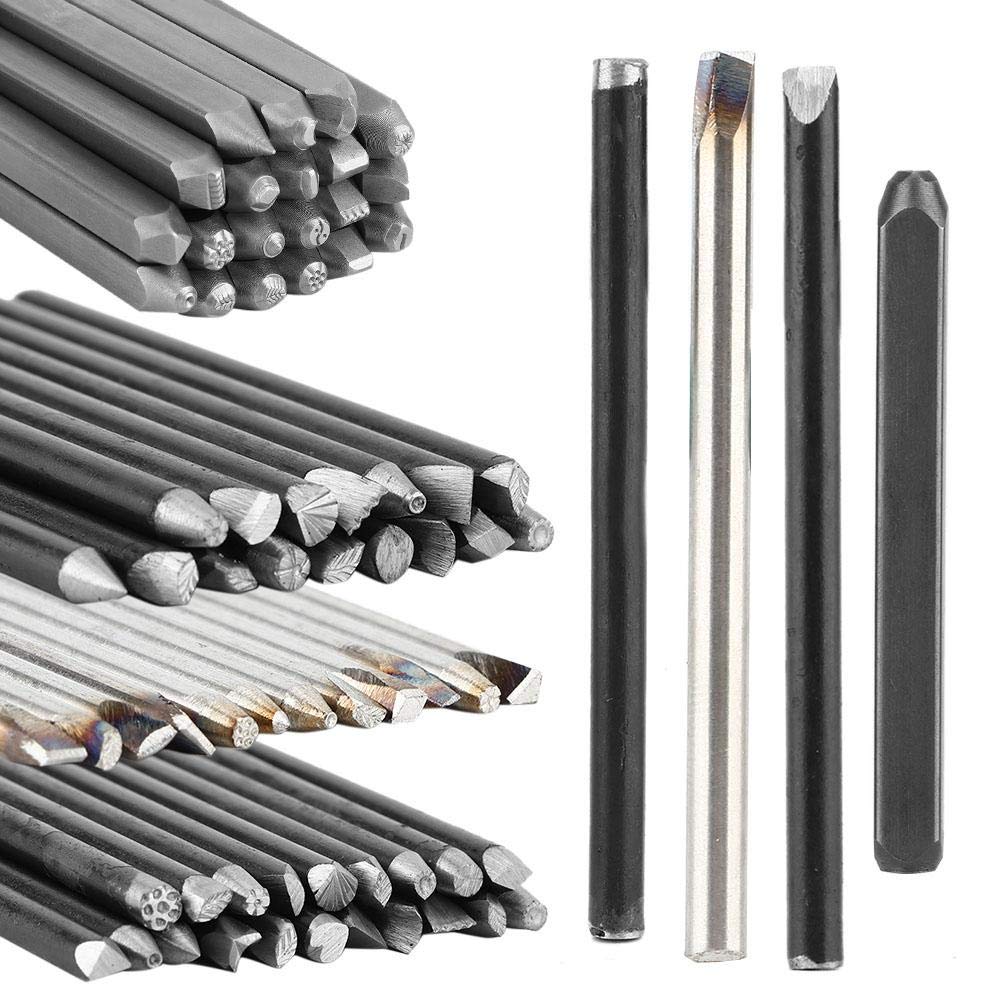 AYNEFY Cincel de Metal Profesional para Joyería, Herramientas de Cincel de Yunque de Joyería Procesamiento de Herramientas de Tallado para la Creación de Patrones Y(20 Palos