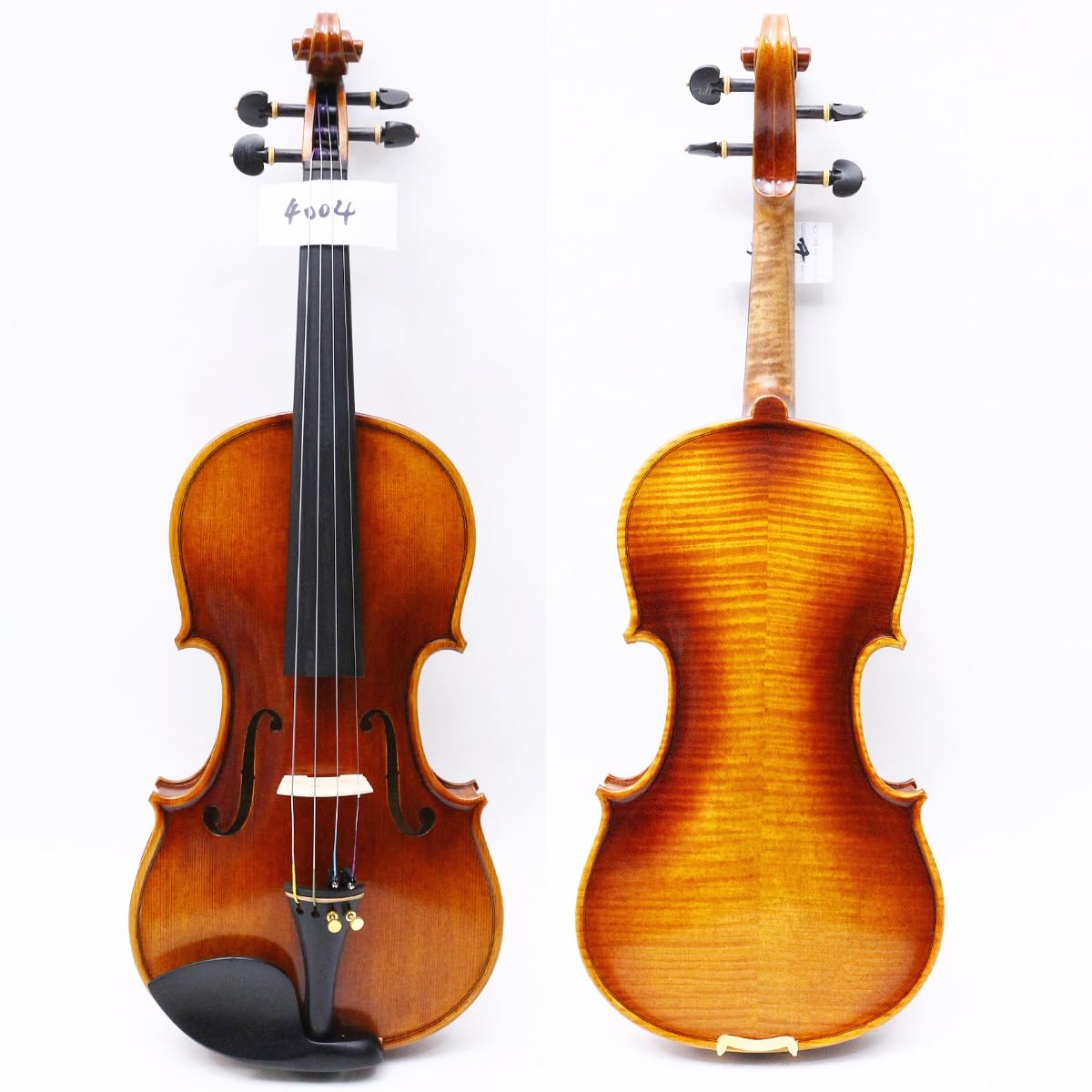 Violino professionale 4/4 full size in legno d'acero fiammato con top in abete rosso e accessori in ebano, kit violino realizzato a mano con custodia e archetto (VA-Violin-X)