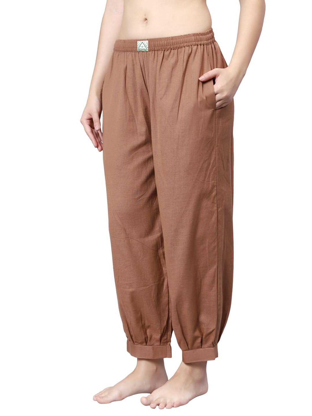 satav Women Relaxed Fit Brown Yoga Pant with Insert Pockets-picture-15