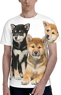 [COOLEAD] Tシャツ 柴犬 犬柄 黒柴 面白い いぬ アニメ トップス シャツ 半袖 メンズ レディース 夏服 快適 個性 おしゃれ 漫画風プリント カップル着用 大きいサイズ プレゼント eefg216h