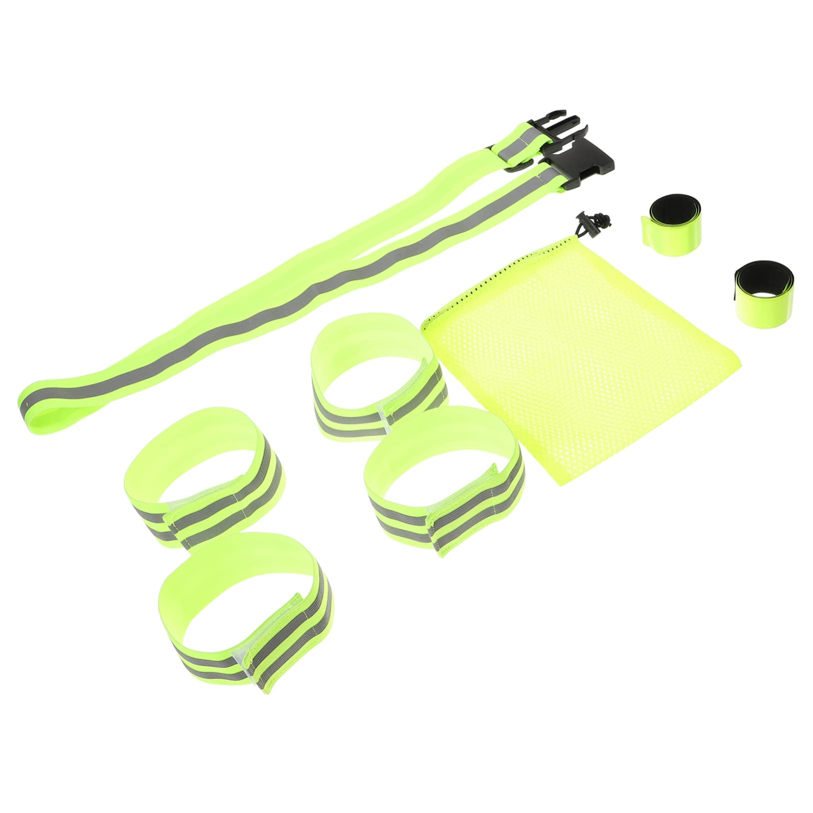 BESPORTBLE 3sets Fasce Riflettenti per Corsa e attività Notturne di Cintura Elastica e Braccialetti per Sicurezza Adatto per Ciclismo e Camminate Alta visibilità e Comfort