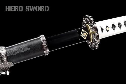 Miniatura 7 de HERO SWORD HERO SWORD SEKIRO Shadows Die Twice Wolf Cosplay Réplica Espada Mortal Blade Juego Japonés Katana Real Sharp NEGRO Alto Manganeso Acero