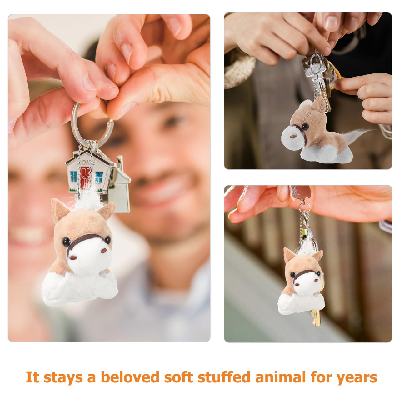 Yardwe 4 Pcs Horse Plush Keychain Soft Stuffed Animal Toy Bag Charms for 2026 Year of the Horse Chinese New Year Supplies - Image 4