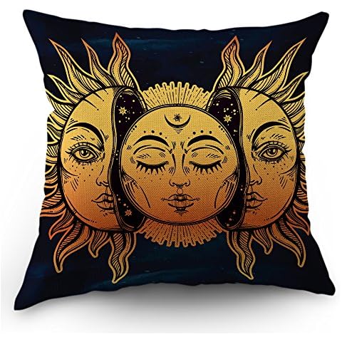 Moslion Sun Moon Pillow Cover Cover