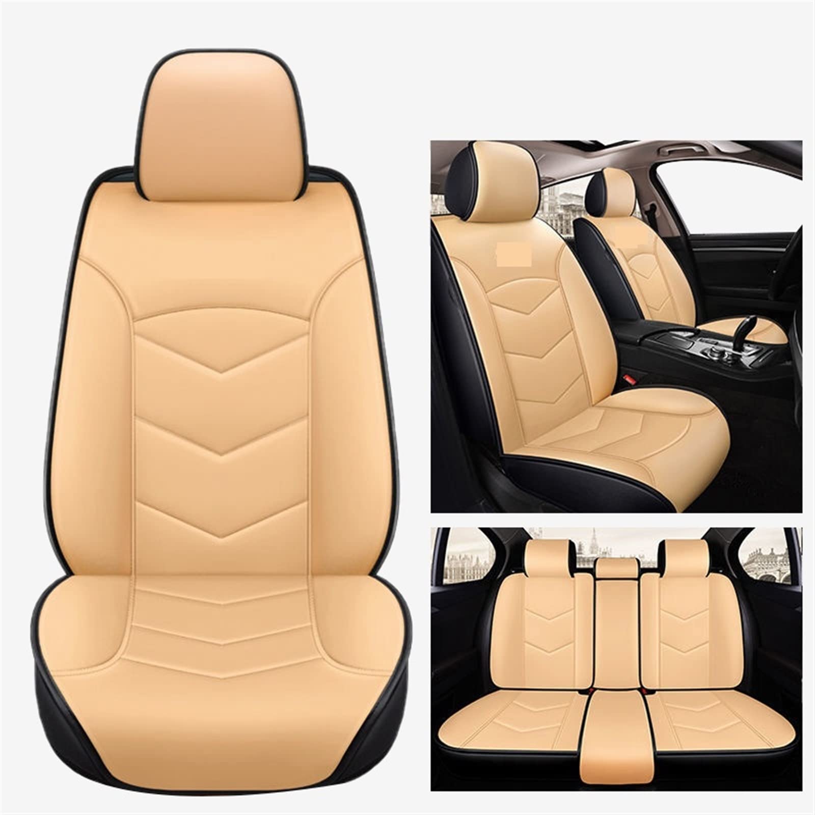 Housses de siège auto en cuir beige pour Nissan Qashqai Juke Note