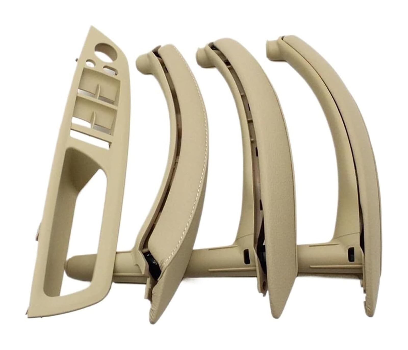 FANGZIQF Inner Door Pull Handles for BMW X5 X6 E70 E71 2007-2014 Interior Door 7PCS Set LHD RHD Window Switch Panel Pull Handle(Beige,LHD)