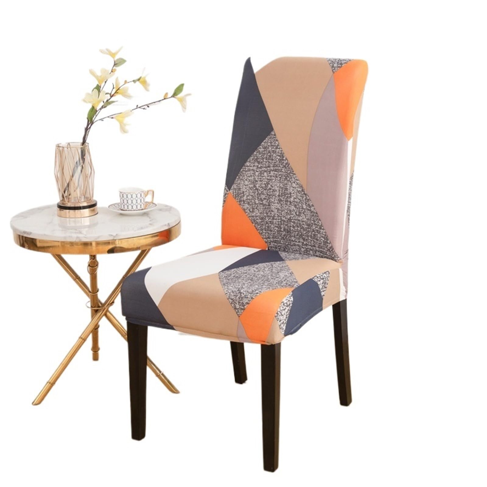 ITRHJTGP Chair Covers Leaf Pattern Elastic Chair Cover - Washable And Universal Dining, Suitable For Living Room, Hotel(D,6PC)