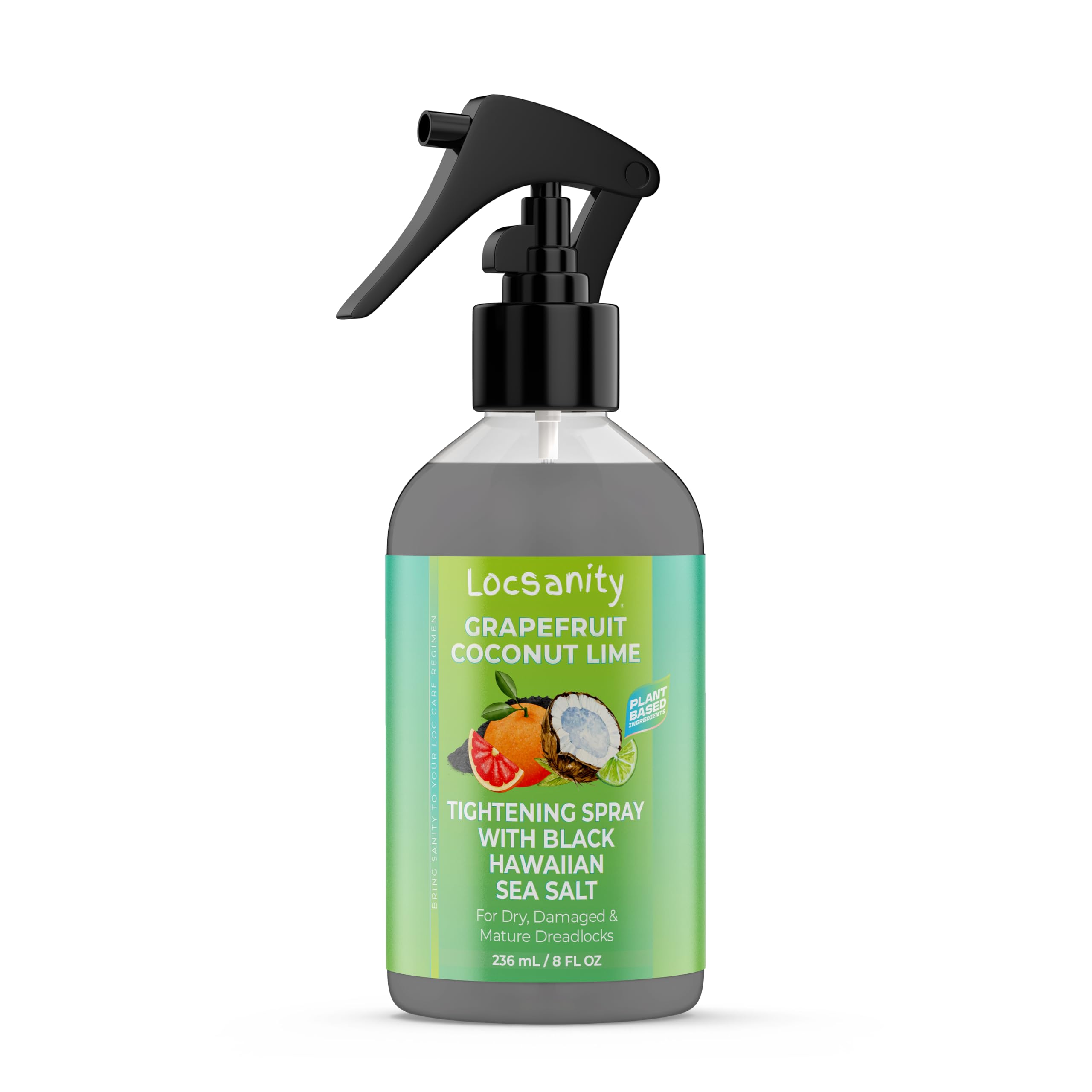Locsanity Grapefruit Coconut Lime Moisturizing and Tightening Spray Mist w Black Hawaiian Sea Salt - 8 fl oz