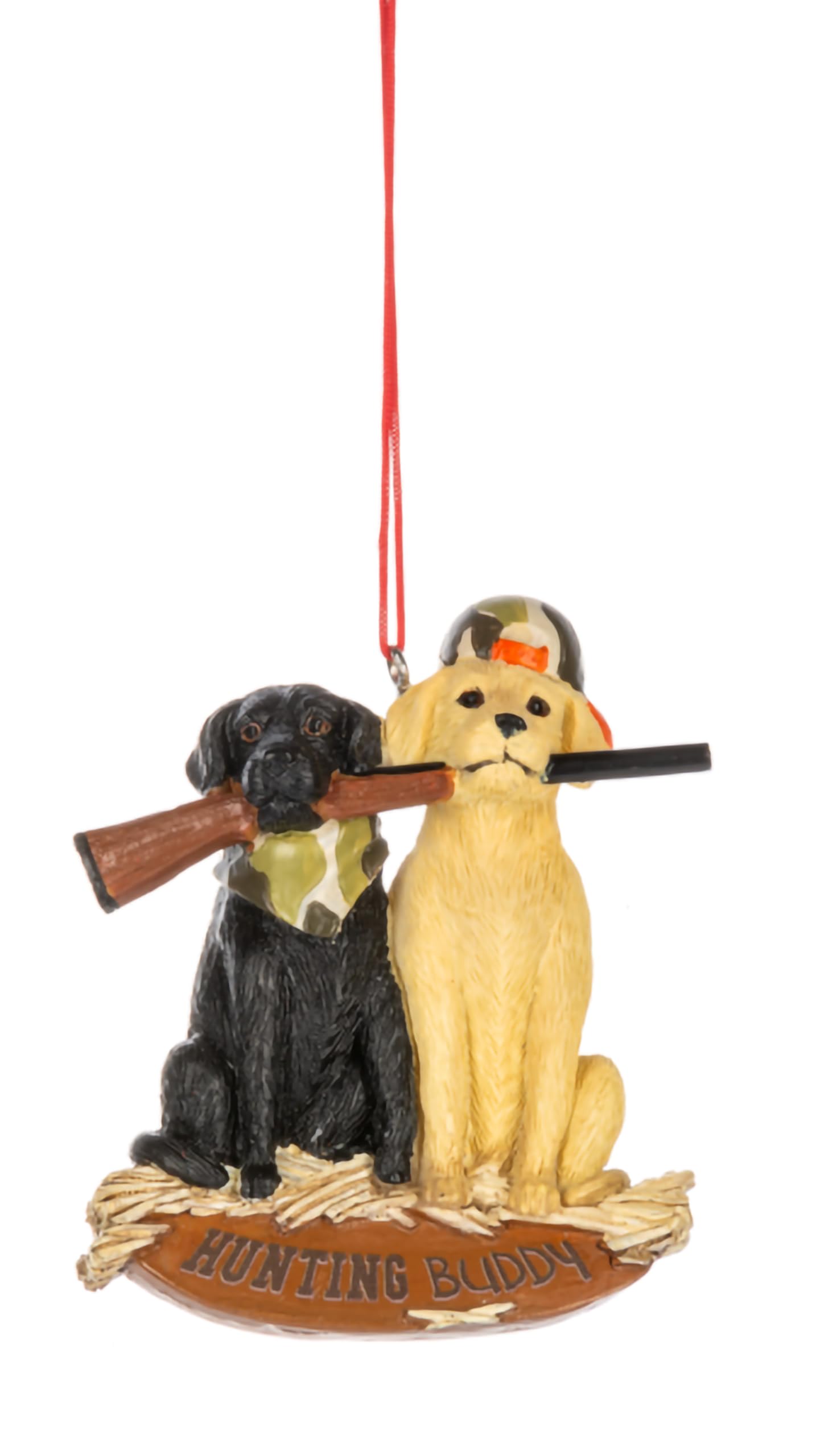 Ganz Décoration de Noël Jaune et Noir Lab Hunting Buddies ornement de collection haut de gamme