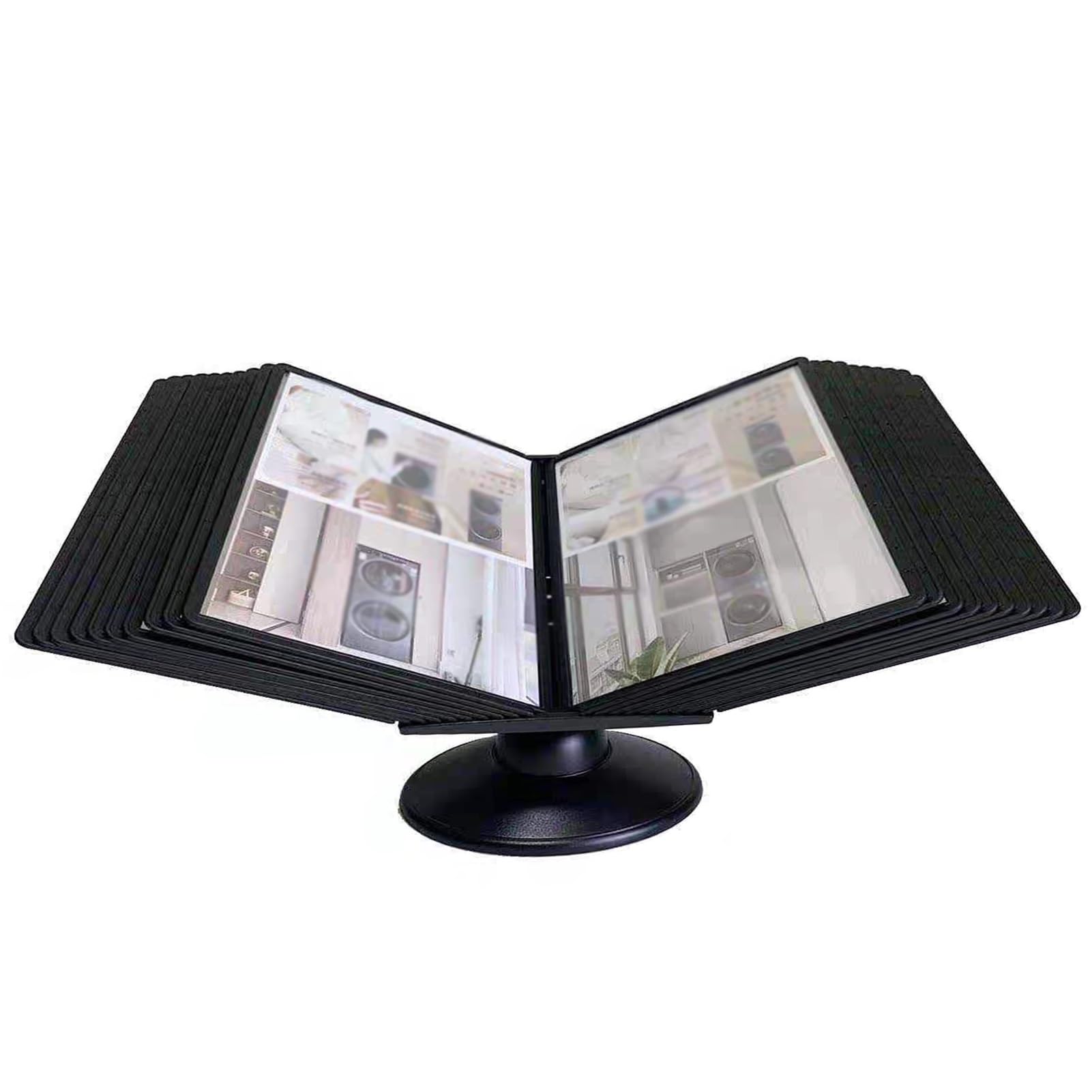 HTTGDGDH Desktop/Wall Reference Organizer - Office Desk Flip File Holder 20 Double-Sided Display Pockets Rotation Dur,