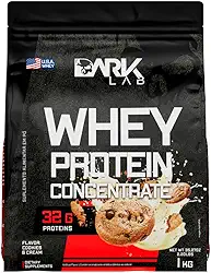 Whey Protein Concentrado Dark Lab, 1kg, Cookies & Cream, Proteína Concentrada do Soro do Leite (WPC), Ganho de Massa Muscular, Suporte Nutricional