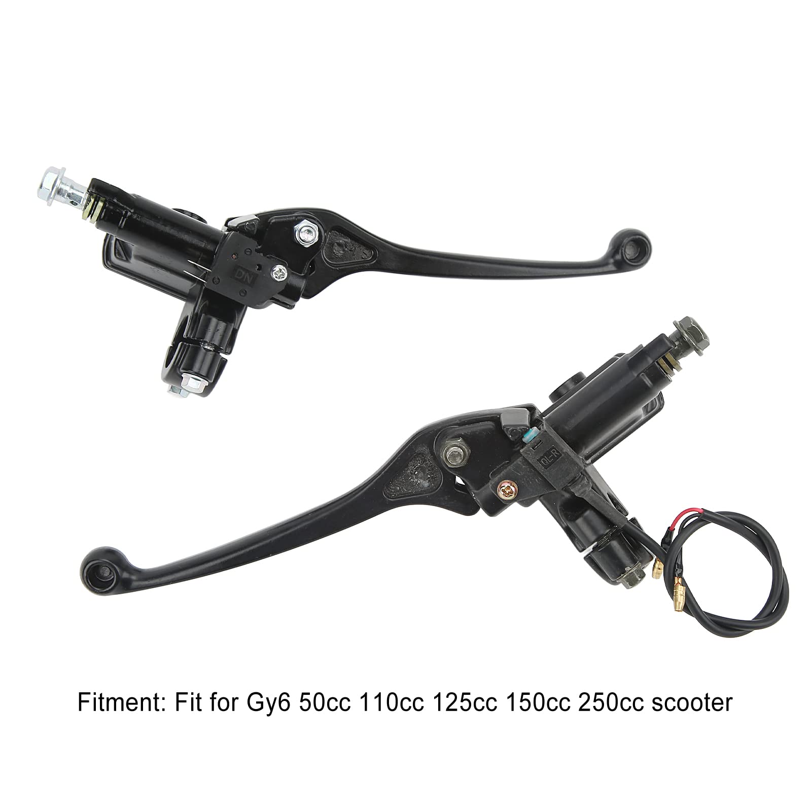 Tbest Cylindre d'embrayage de Frein, 1 Paire de Levier de Maître-Cylindre d'embrayage de Frein 22 Mm Noir pour Scooter Gy6 50 110 125 150 250
