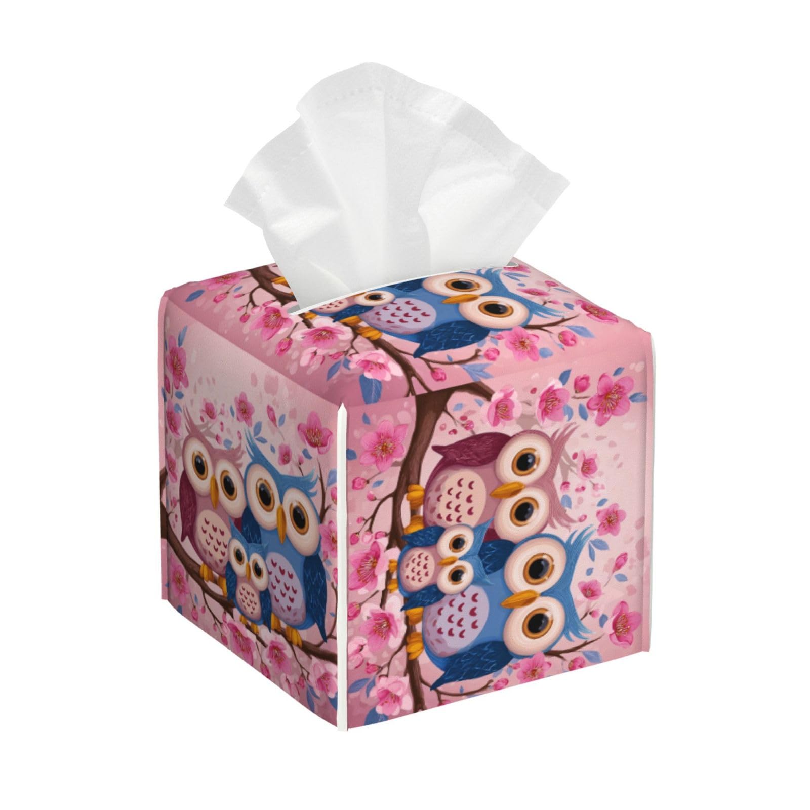 Cute Owls Tissue Box Cover Square Cube Boxes