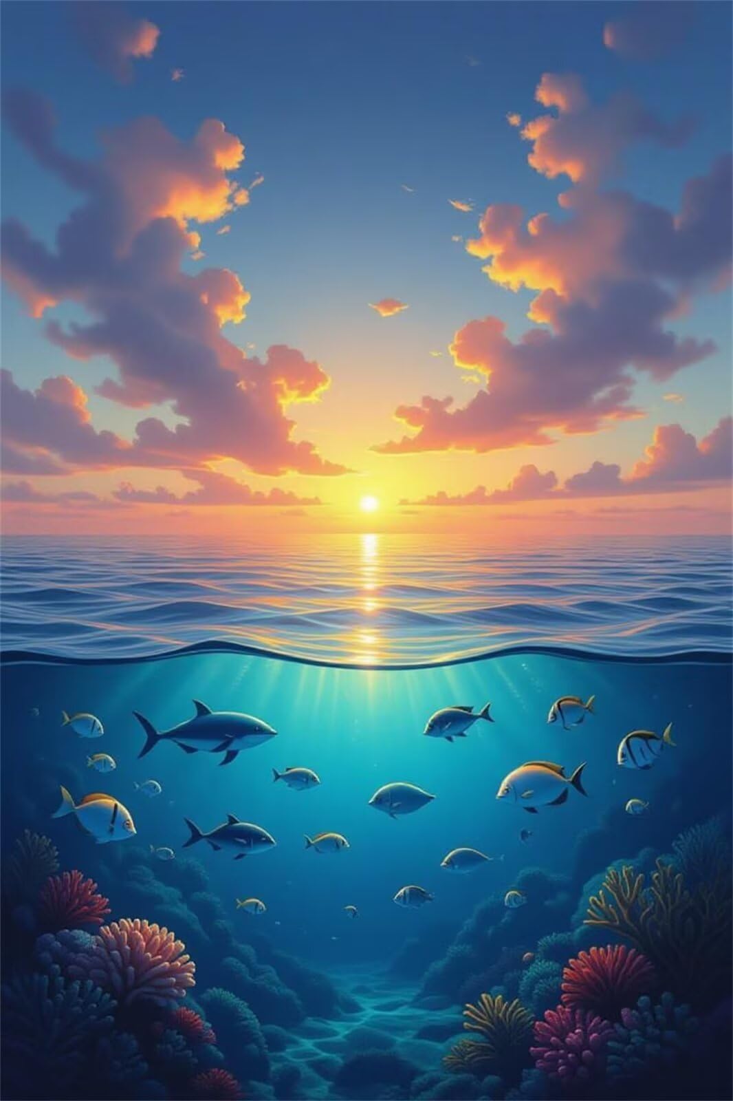Puzzle 2000 Pezzi Tramonto Sull'Oceano Puzzle Classici, Giochi Rilassamento e Intelligence, Puzzles Impossible, Idea Regalo Uomo e Donna