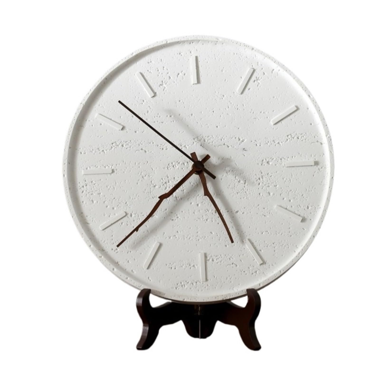 Cucina Orologio da parete minimalista retrò, silenzioso, in pietra, alimentato a batteria Decorazioni per interni(Bianco)