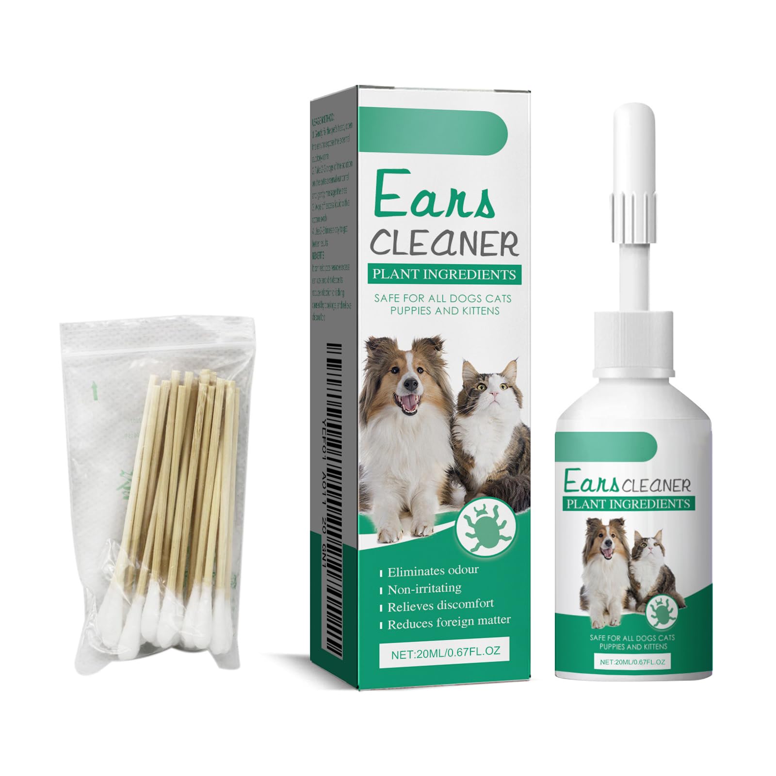 Haustier-Ohrentropfen für Katzen und Hunde, Ohrenreiniger Hund, Haustier Ohrmilben Reinigung und Schutz, Gegen schlechte Gerüche, Juckreiz,Wiederherstellen des Gehörkomforts für Haustiere, 20 ml
