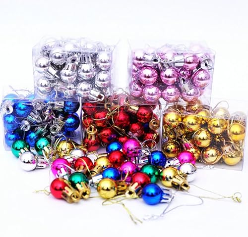 Miniatura 6 de Abaodam 24 mini esferas de Navidad para colgar, adornos de plástico inastillables, colgantes de árbol de Navidad, esferas brillantes para decoración
