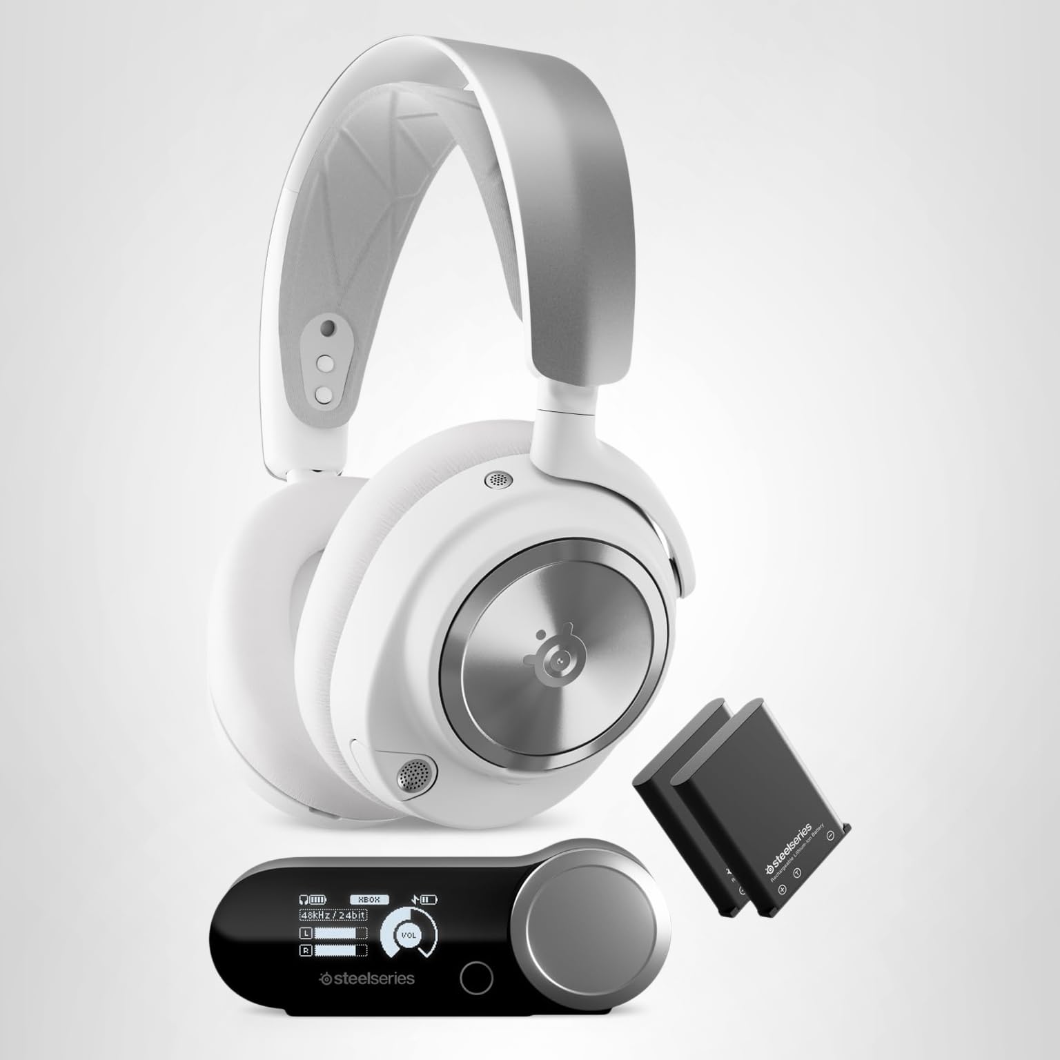 SteelSeries Arctis Nova Pro Wireless Xbox Multi-System Gaming Headset - Neodymium Magnetic Drivers - Active Noise Cancellation - Infinity Power System - Xbox, PC, PS5, PS4, Switch, Mobile - White: Xbox White
