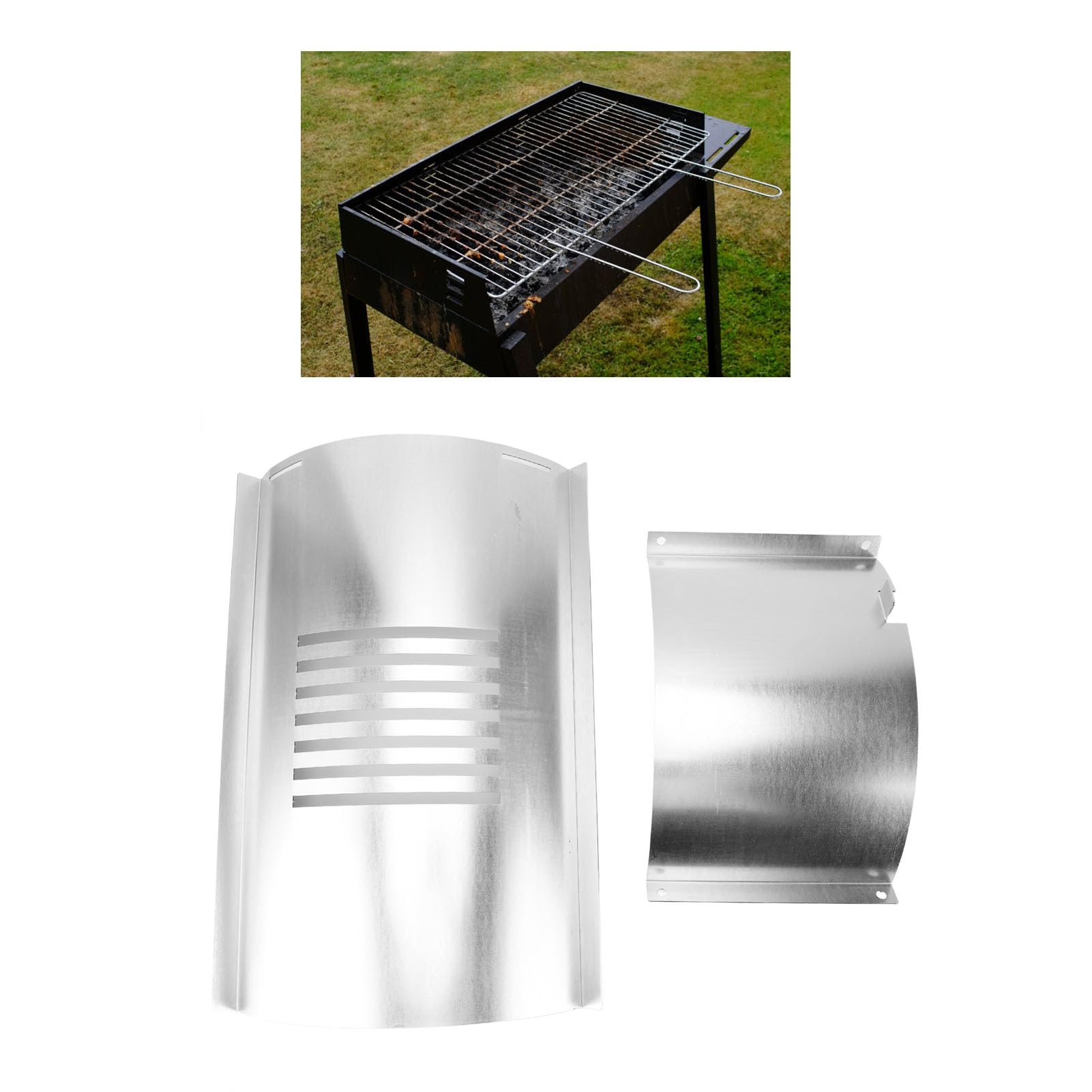 Kit per Polli da Carne a Fiamma da 2 Pezzi, Parti di Ricambio per Griglie Resistenti Al Calore con Barra di Regolazione per Polli da Carne a Fiamma per Barbecue All'aperto