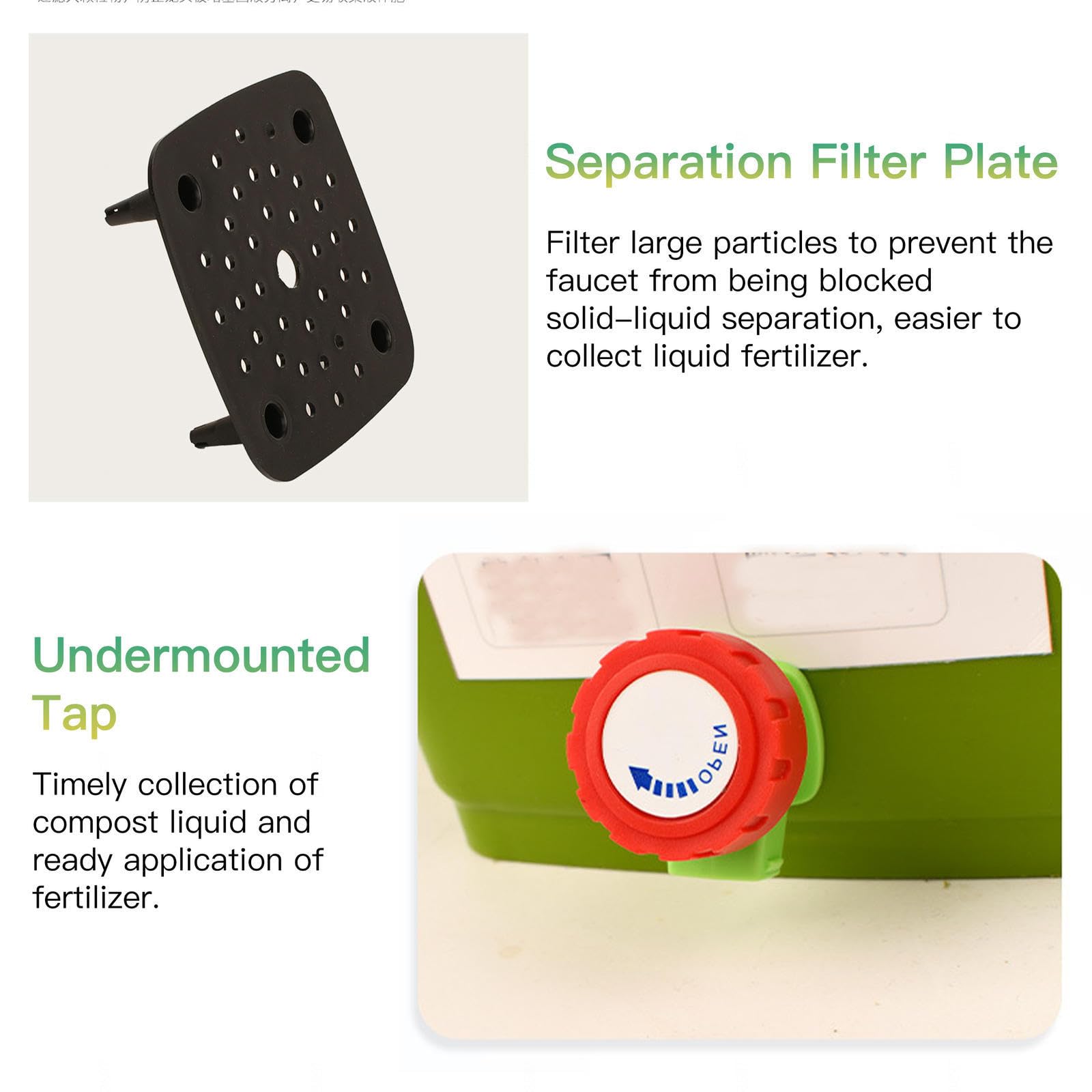 Compostiera da Giardino 8L/10L/15L/20L Compostiera da Cucina Facile da Pulire con Coperchio Sigillante Bidone Umido,Style4(20L)-2Set
