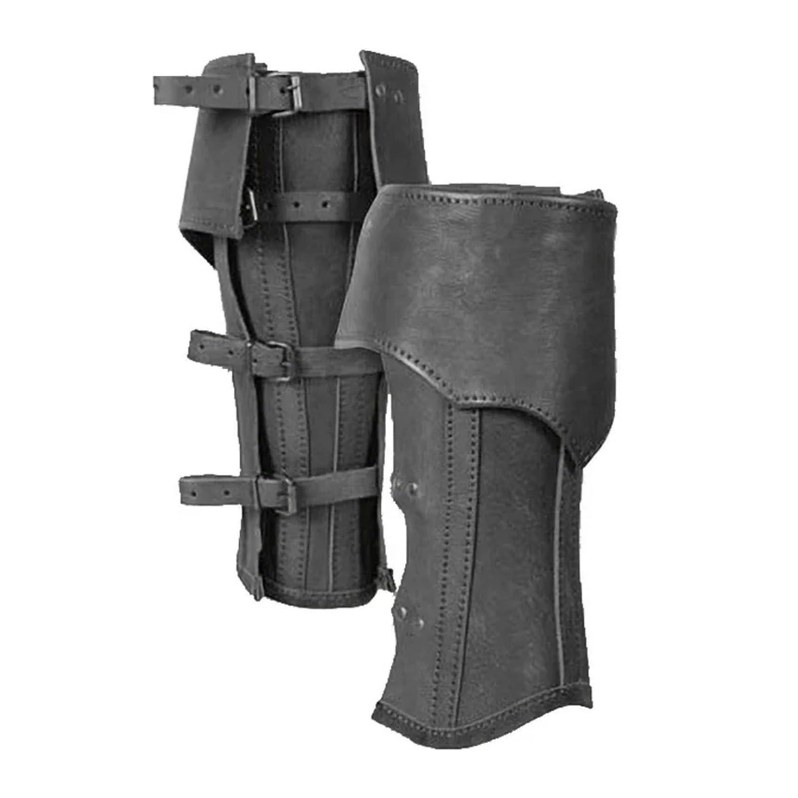 Reiten Half Chaps Gamaschen Reitsport Leder Beinpanzer Ritter Beinschienen Halbchaps Schuhstiefelüberzug Cosplay Kostümzubehör Herren Gamasche