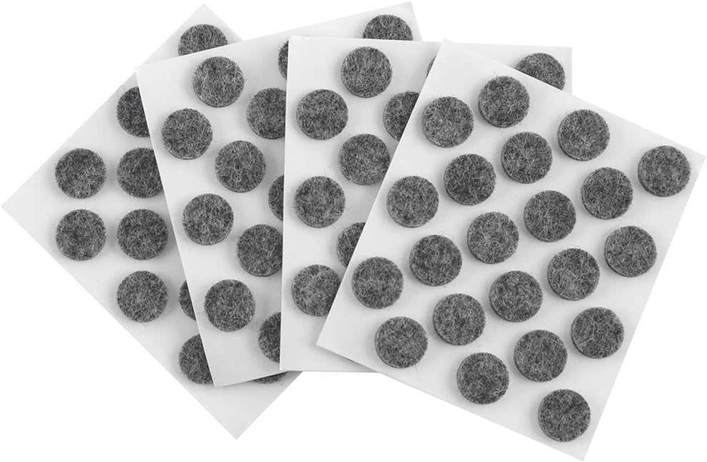 SoftTouch 3/8" Round Mini Self-Stick Furniture Slider Felt Pads for Hard Surfaces, Noise-Reducing Adhesive Furniture Moving Pads for Beds, Sofas, Dressers, 84-Count, Gray