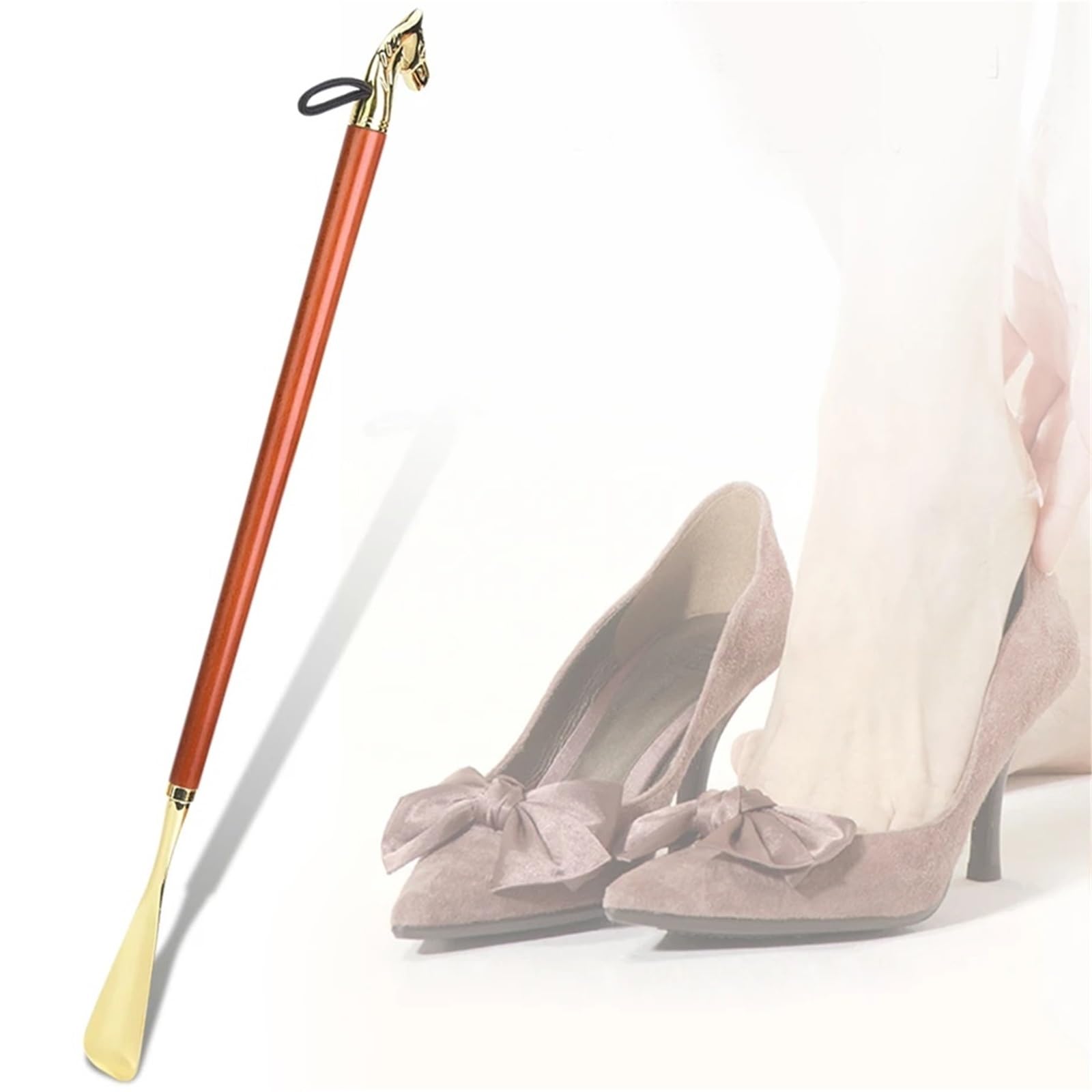 Calzador de mango largo Calzador de metal largo aleación zinc retro for zapatos