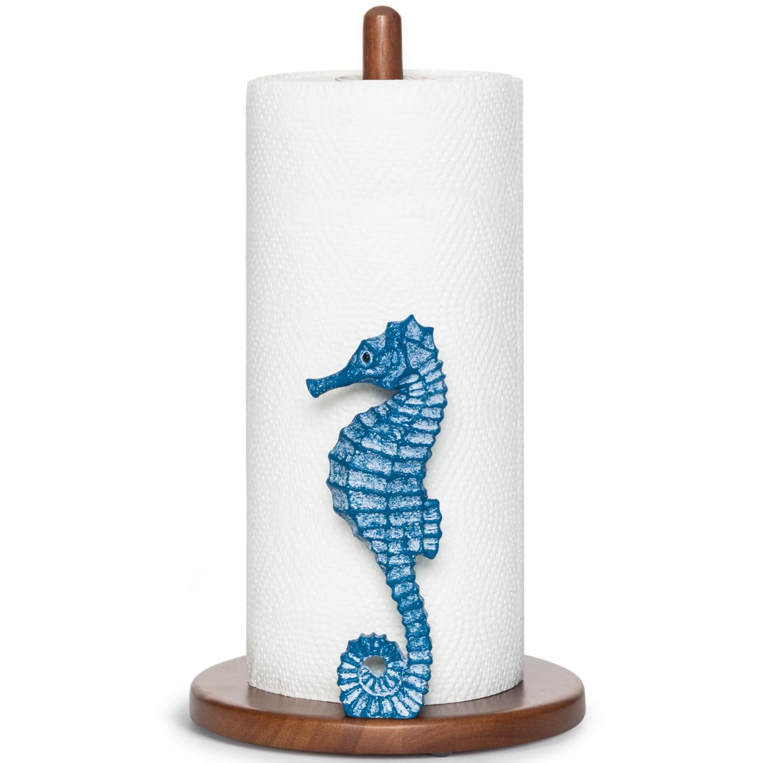 Seahorse Paper Towel Holder Beach House Decor Unique Coastal Decor  Seahorse Gifts for Women, Funny Cute Paper Towel Holder Stand Wood Kitchen