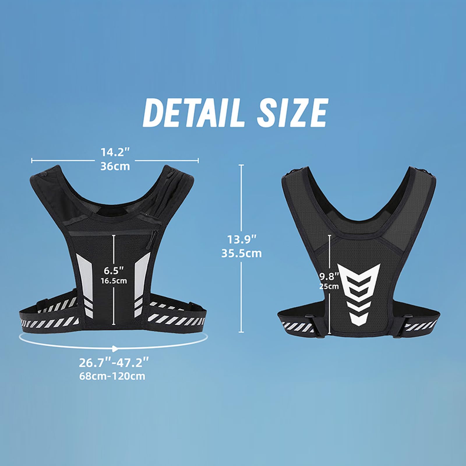 Reflective Running Vest With Phone Pocket - Lightweight Adjustable Jogging Vest For Men & Women