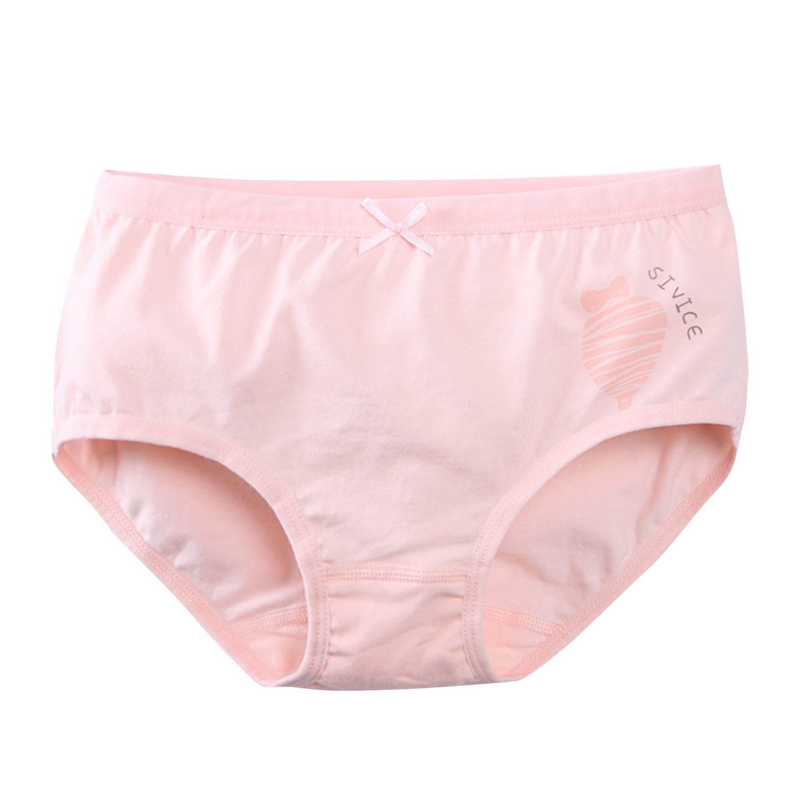 2-10 Girls Student Underwear Childrens Solid Color Comfortable Underpants Boys Flat Corner Underwear