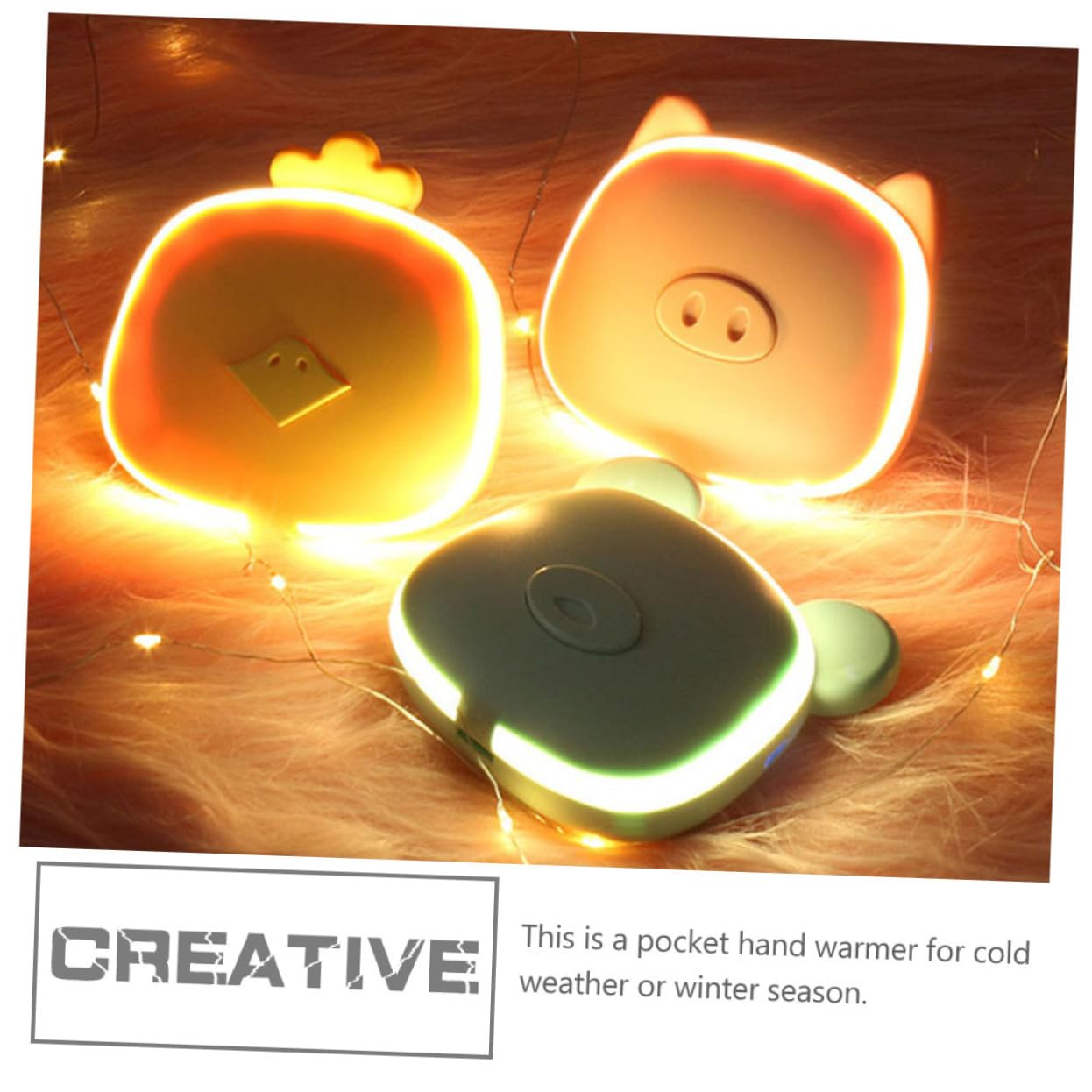Yardwe 3pezzi Scaldamani Usb Ricaricabile Mini Portatile Ergonomico Forma Di Animale Caldo e Comodo Per Inverno Per Ufficio e Attività All Aperto