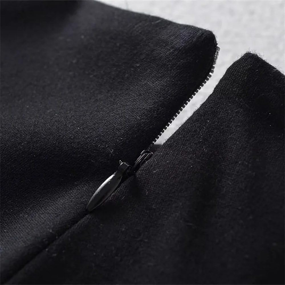 SWEPER Jupe Courte Femme - Automne Femmes Fente Jupe Asymétrique Mouche Côté Fermeture Éclair Conception Noir Une Ligne Mini-Jupe Femme Sexy Skort