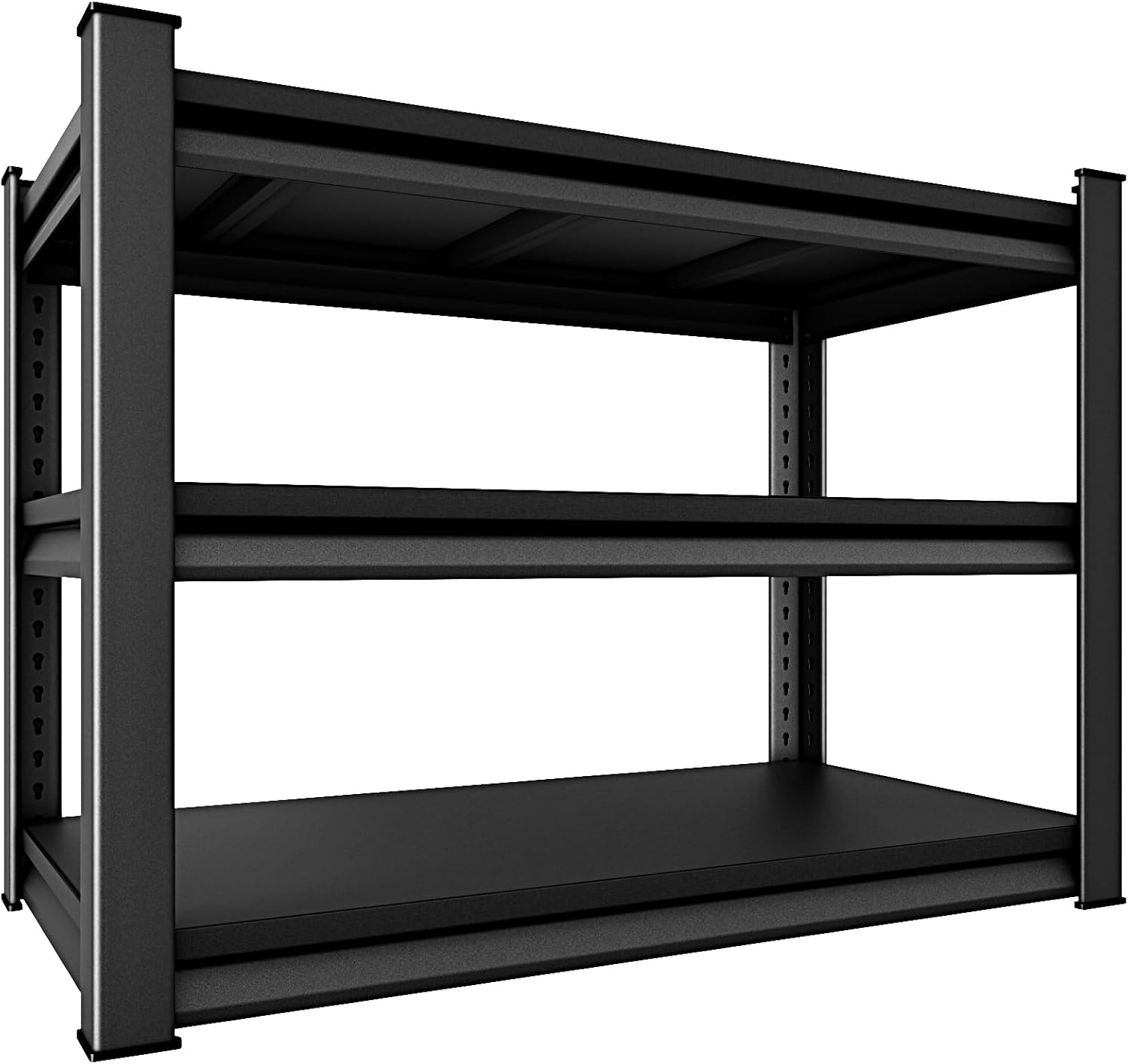 40" W 3-Tier Garage Shelving Heavy Duty, 1500LBS Loads Garage Storage Shelves, Metal Shelving Units and Storage Racks, Industrial Utility Shelf Heavy Duty,40" Wx16 Dx36 H, Black