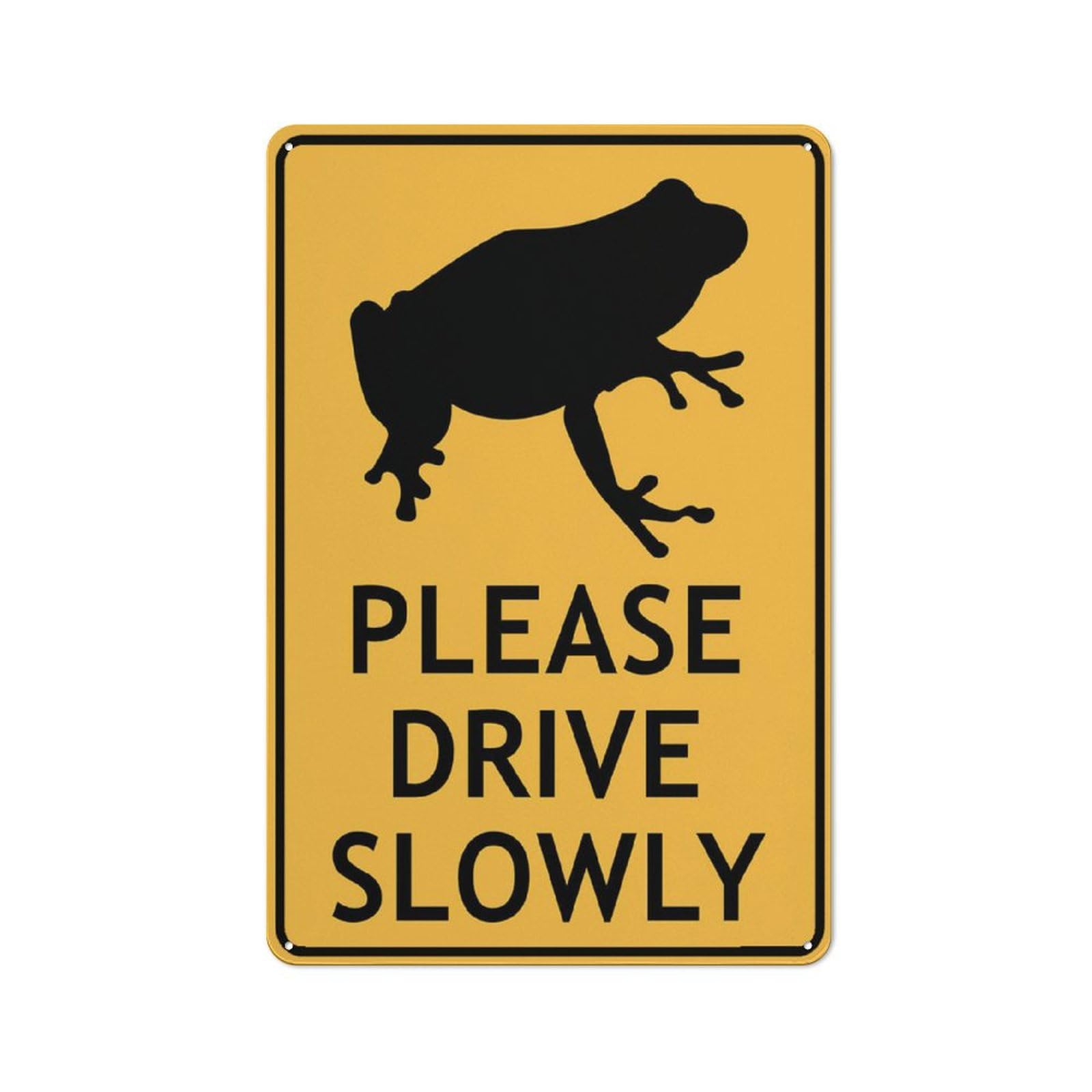 Frog Please Drive Slowly Sign 8""X12"" Rust Free Aluminum Signs Outdoor, Metal Tin Sign For Home, Business, Yard