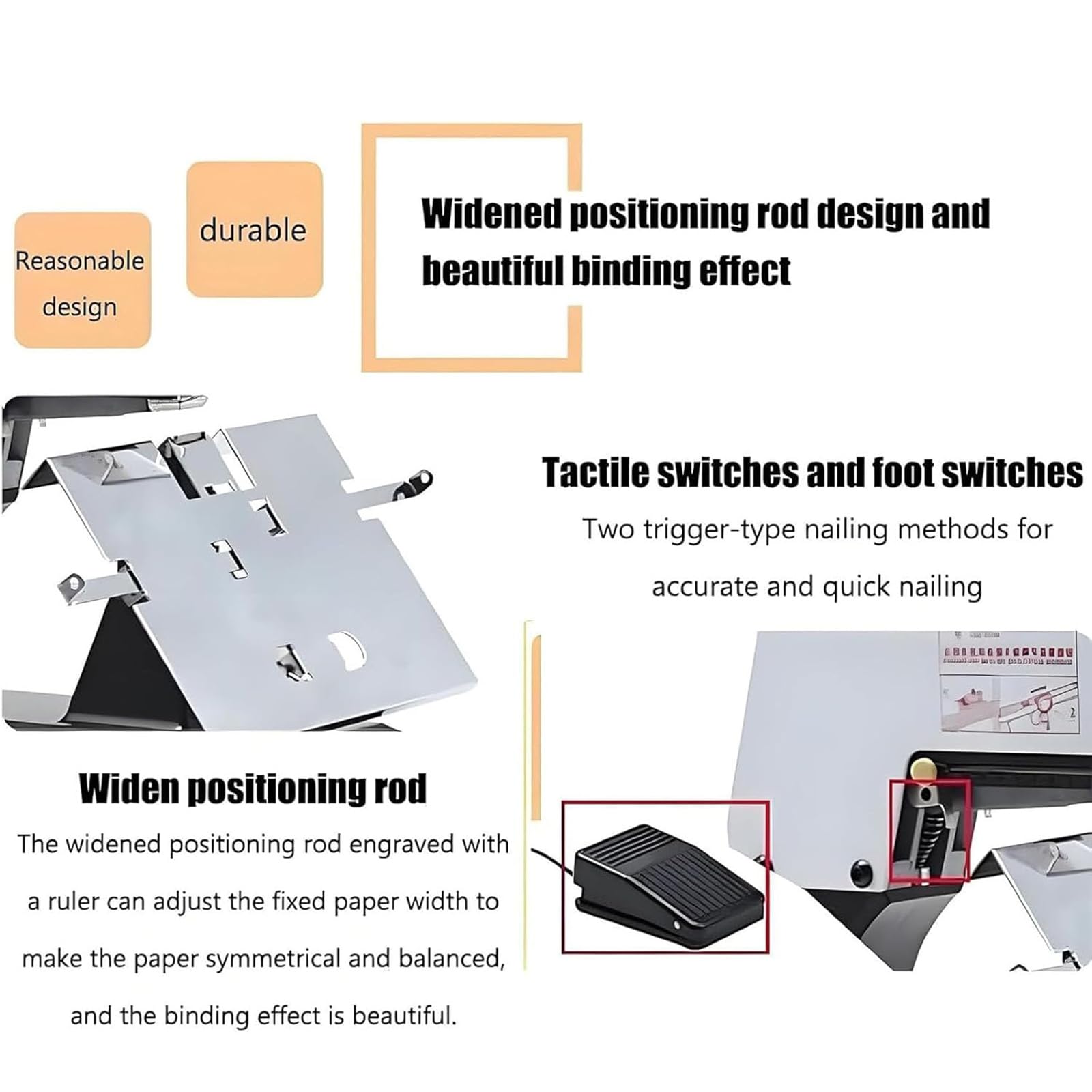 Raccoglitore elettrico a sella, cucitrice a punto piatto A3, rilegatura automatica a 9 velocità, cucitrice da tavolo, rilegatura piatta e verticale per un massimo di 40 fogli