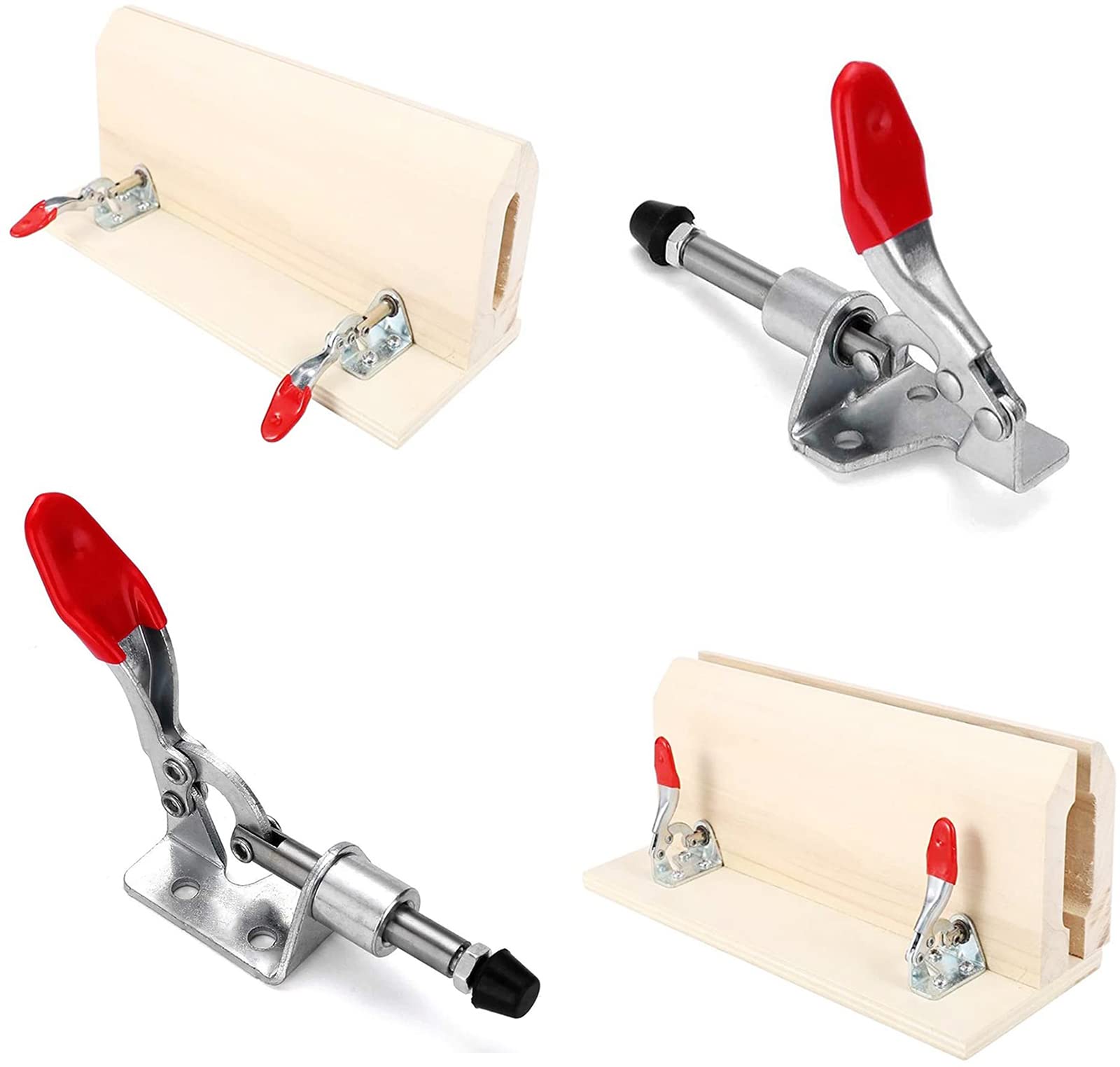 5 Pcs Abrazadera Horizontal, Toggle Clamp Push Pull Toggle, Abrazaderas De Palanca De Liberación Rápida, Para Operación De Máquinas, Carpintería, Soldadura (Fuerza De Cierre De 45 Kg)