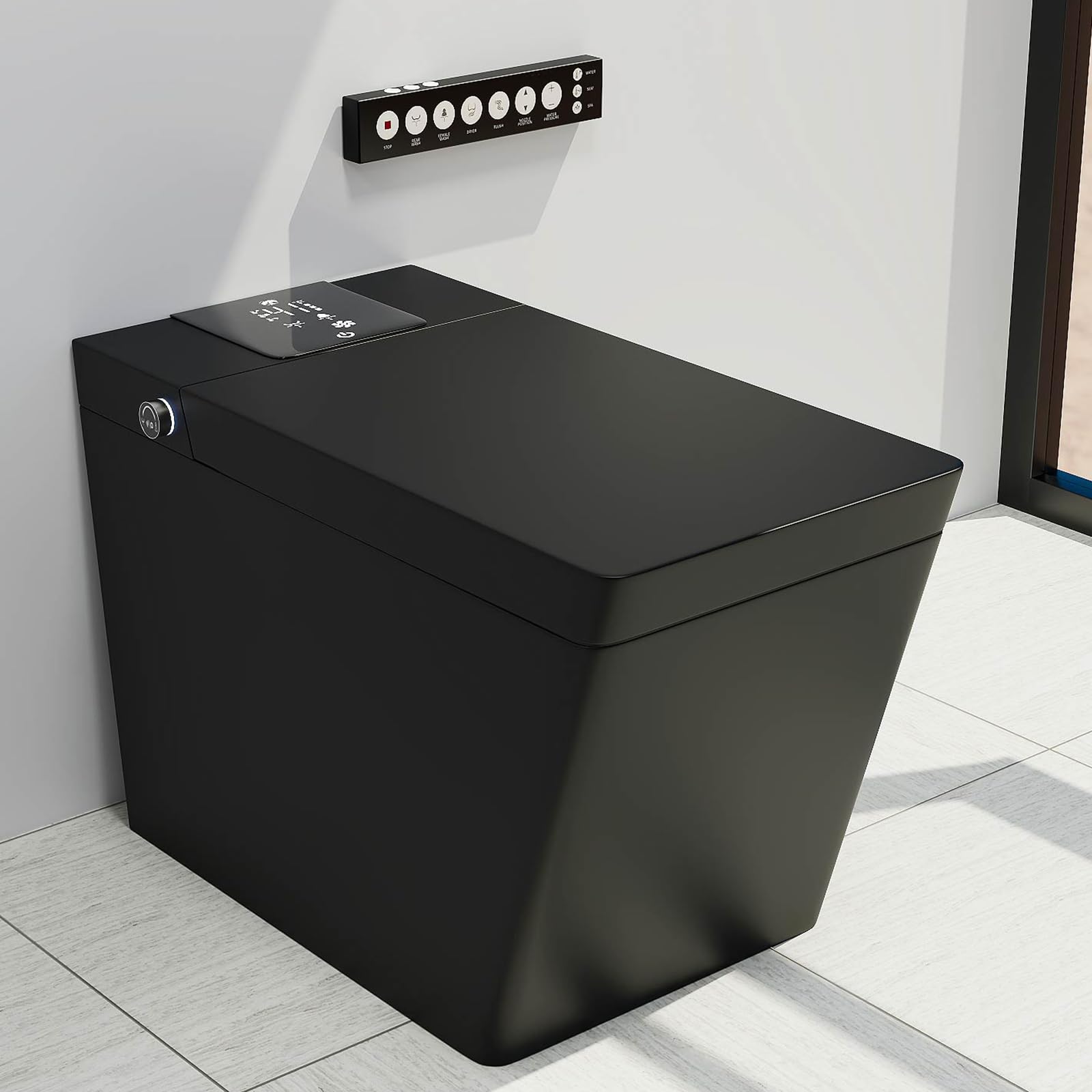Smart Bidet Toilet for Bathroom with Remote Control, Modern Intelligent One  Piece Tankless Toilet with Auto Open/Close Lid, Auto Dual Flush, Heated  Bidet Seat, Warm Water and Dry. - Amazon.com
