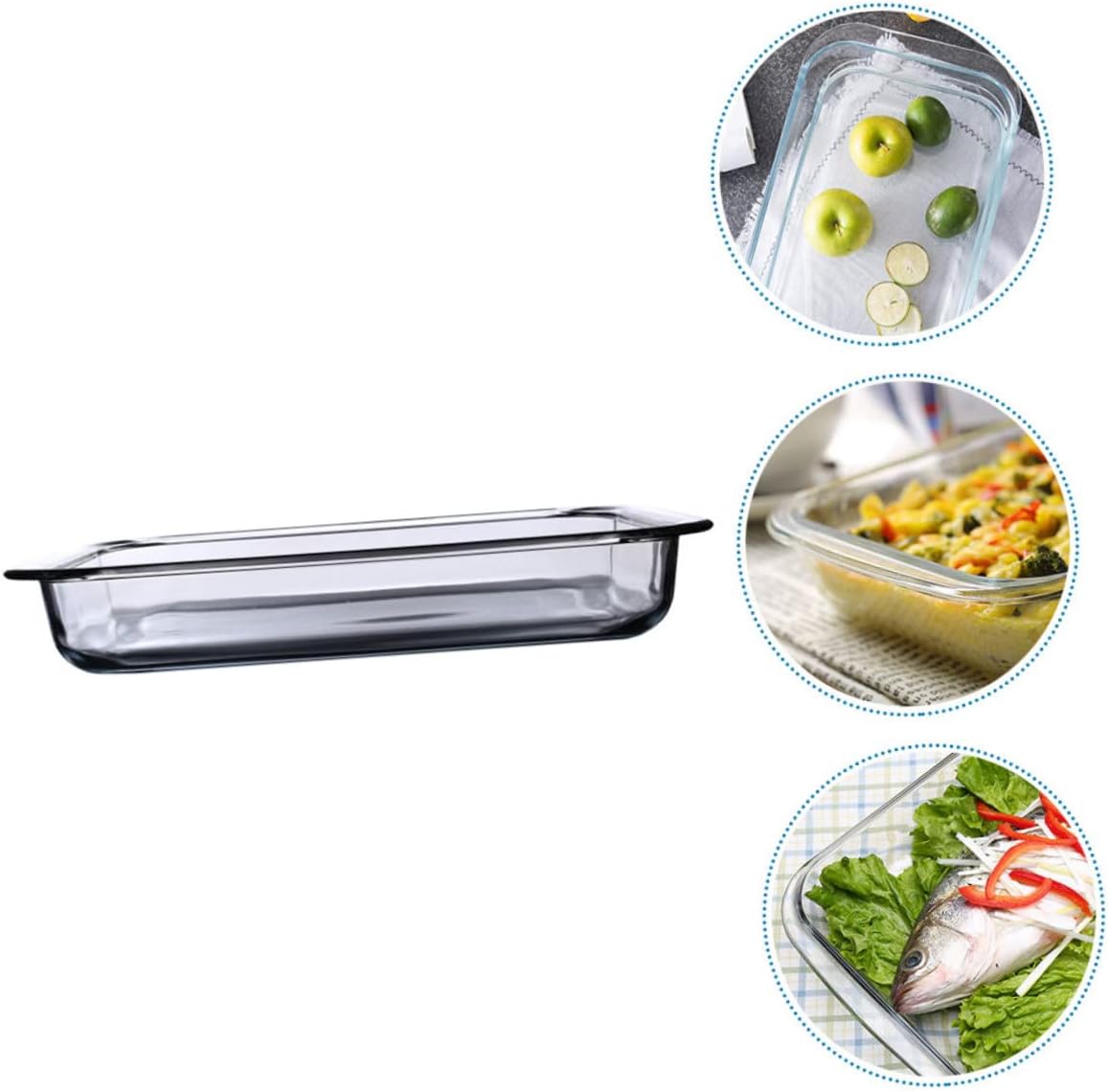 1pc Microwave Oven Heat Resistant Baking Pan Kitchen Baking Dish Supply