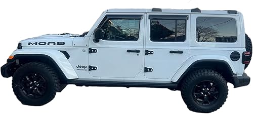 Miniatura 2 de Deflector de ventana lateral con cinta adhesiva 2018-2026 para Jeep Wrangler JL Unlimited de 4 puertas y para Jeep Gladiator JT 2020-2026
