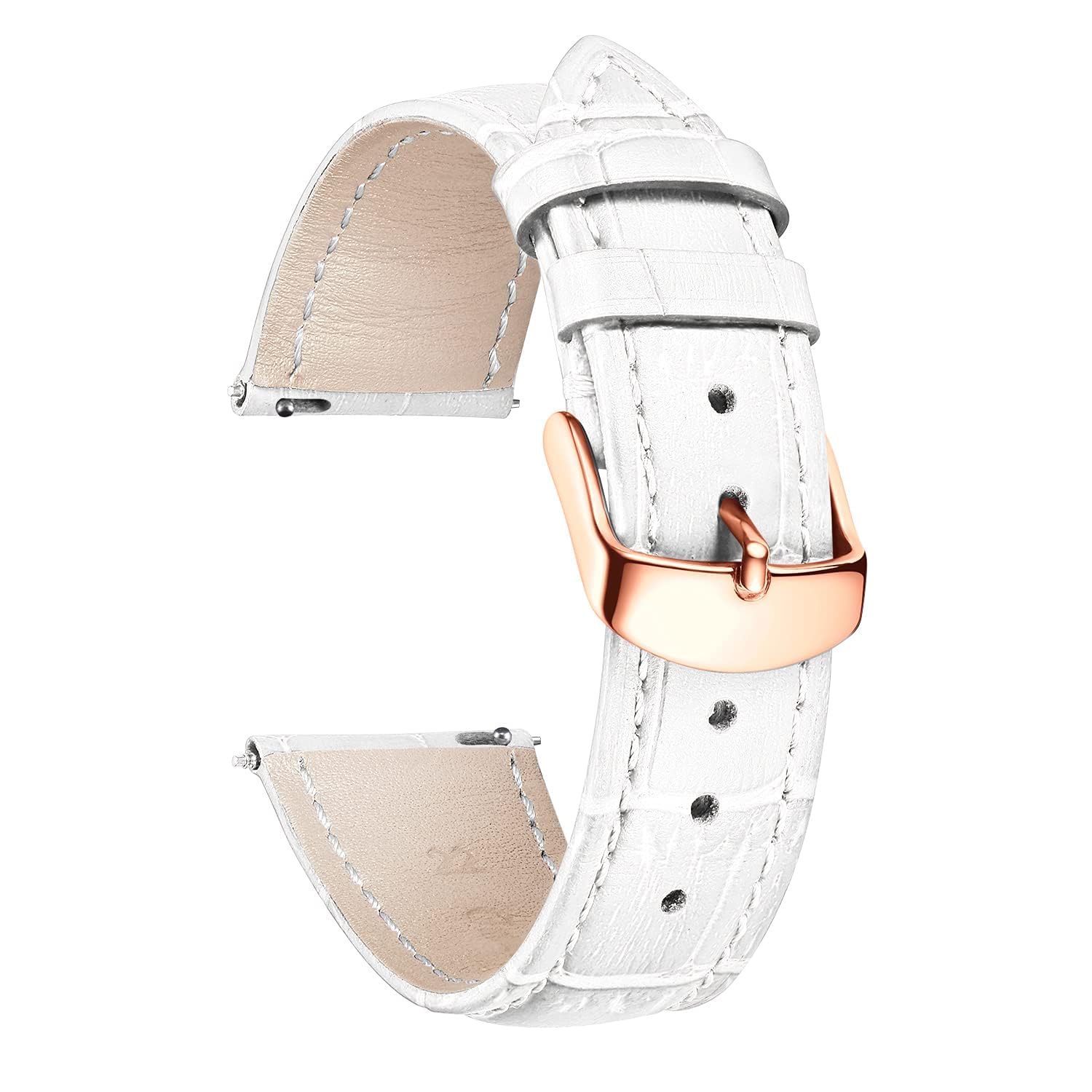 BINLUN Correa de Reloj de Cuero 10MM-24MM Diseño Cocodrilo Aligátor Liberación Rápida Correas de Repuesto para Smartwatch Hombre Mujer — view 32