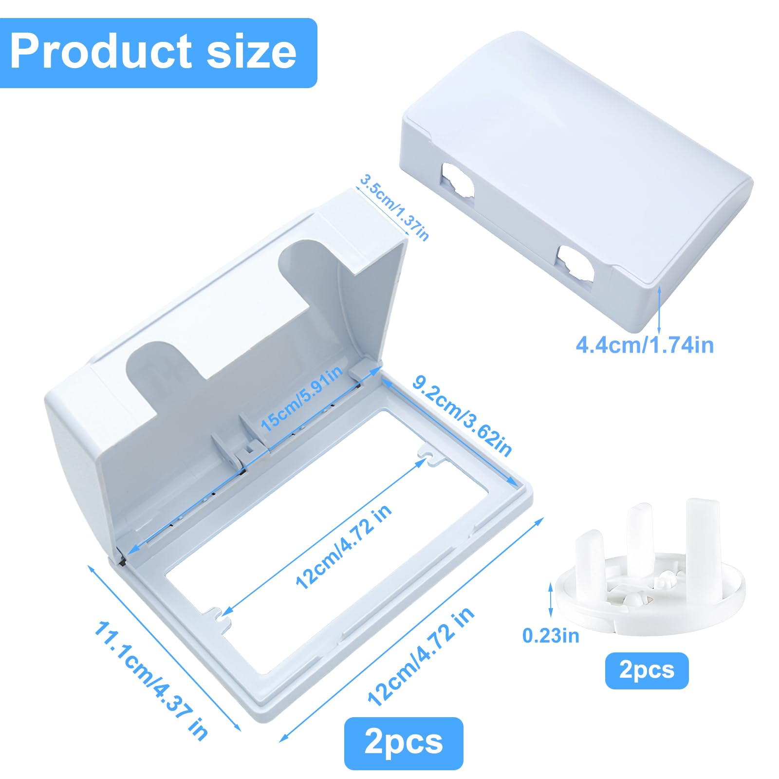 2 Pcs Wall Socket Protection Covers UK, Double Sockets Cover Box with Plug Socket Covers - Image 2