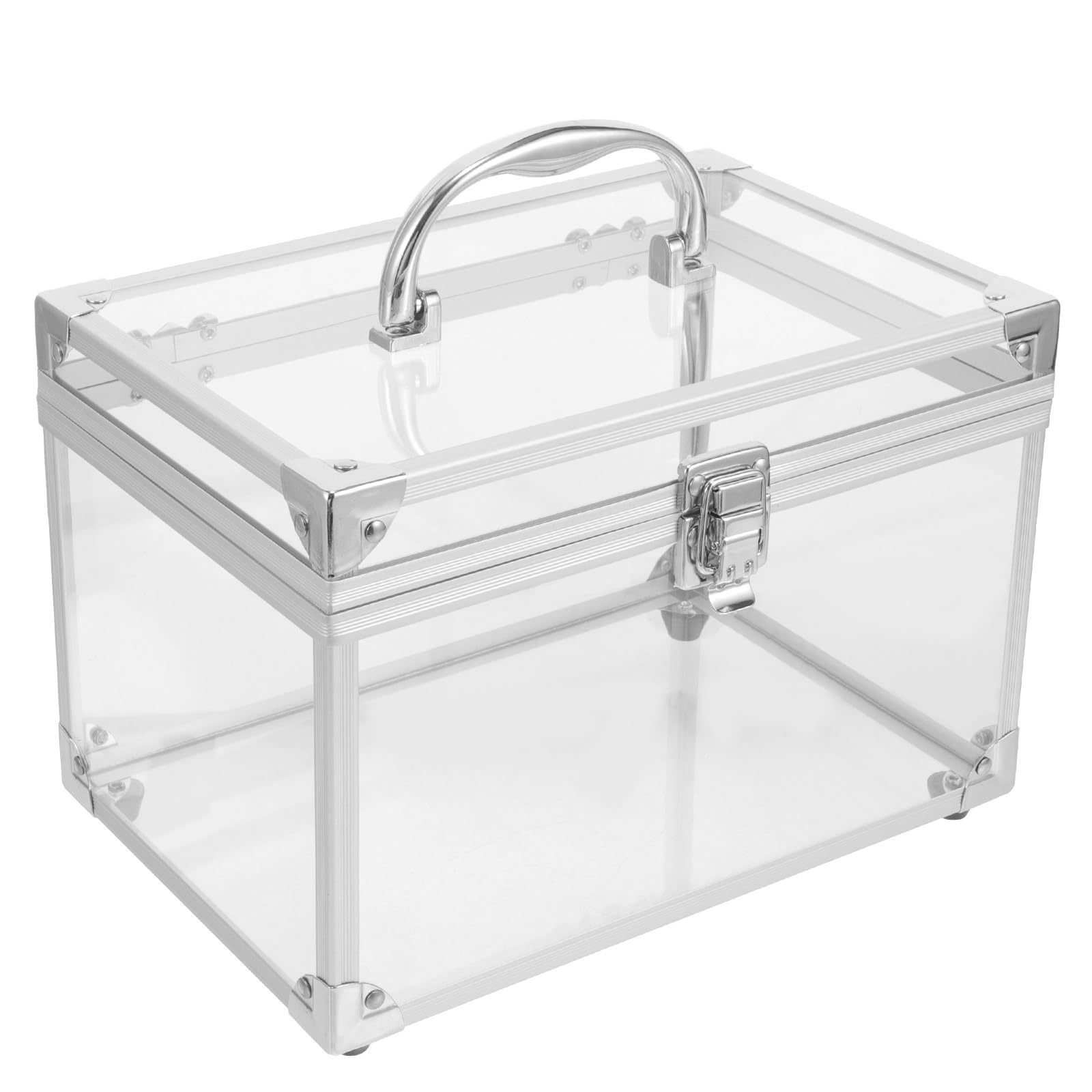 Contenitore Porta CD in Acrilico Trasparente con Maniglia Custodia Porta Dvd e Organizer per Dischi Musicali e Giochi Scatola Portaoggetti Compatta per Casa e Viaggi