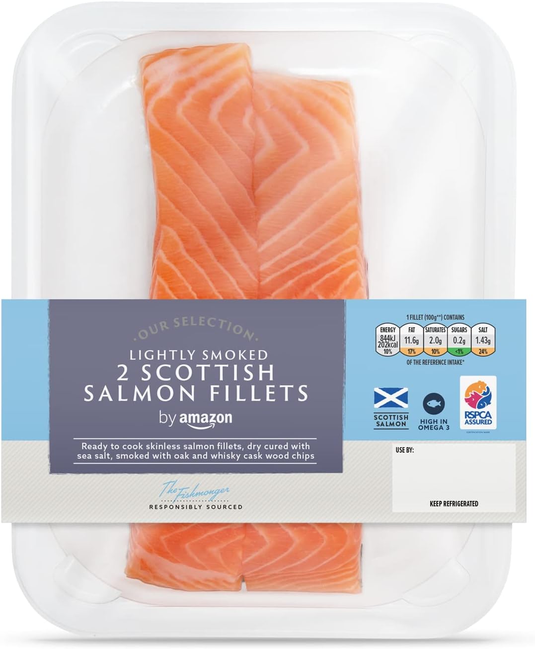 by Amazon Our Selection 2 Lightly Smoked Scottish Salmon Fillets, 240g
