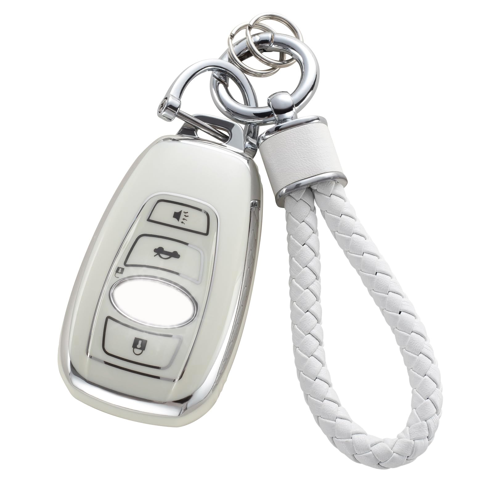 YO&YOYE for Subaru Key Fob Cover with Keychain, Soft TPU Key Case Fit for Ascent BRZ Crosstrek Forester Impreza Legacy Outback WRX STI Smart Key